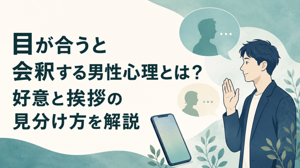 目が合うと会釈する男性心理とは？好意と挨拶の見分け方を解説 アイキャッチ