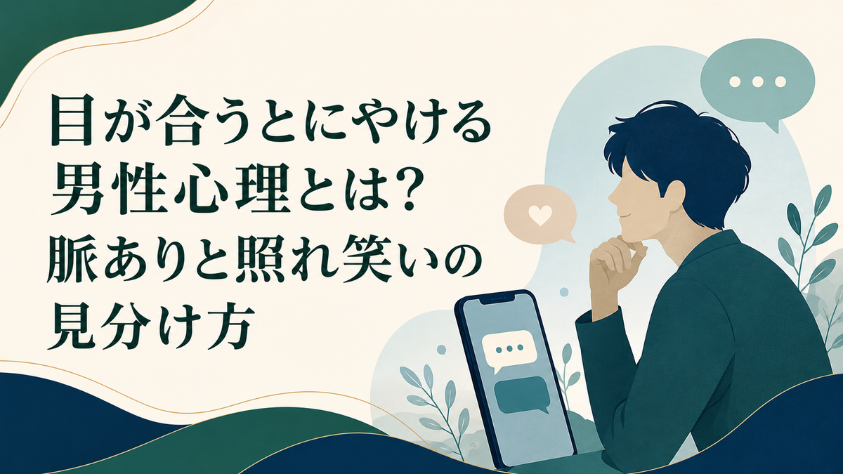 目が合うとにやける男性心理とは?脈ありと照れ笑いの見分け方 アイキャッチ