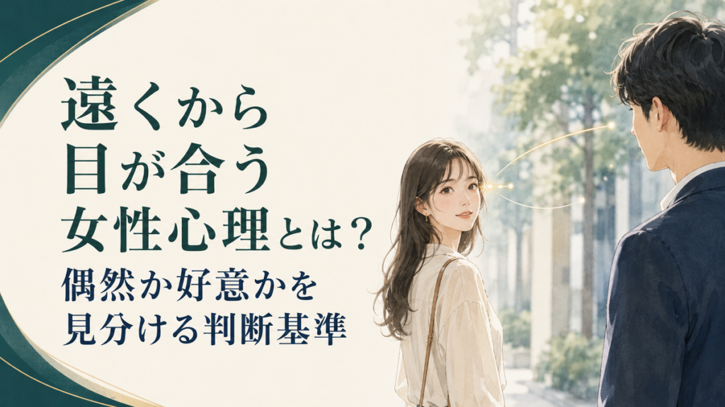 遠くから目が合う女性心理とは?偶然か好意かを見分ける判断基準 アイキャッチ