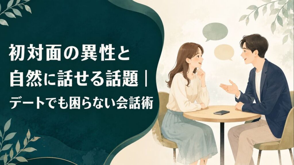 初対面の異性と自然に話せる話題|デートでも困らない会話術 アイキャッチ