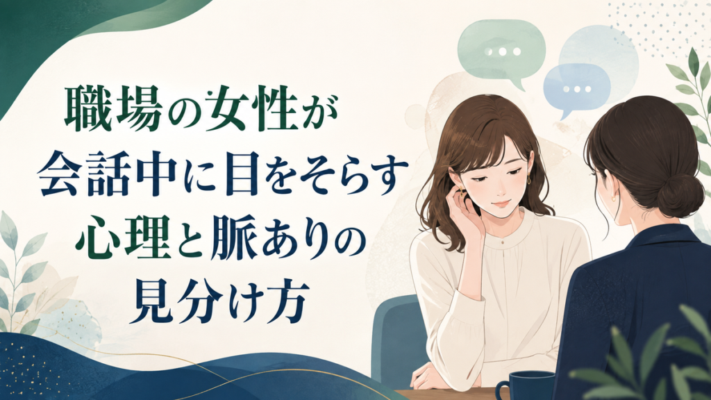 職場の女性が会話中に目をそらす心理と脈ありの見分け方 アイキャッチ
