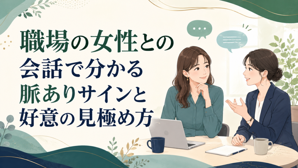 職場の女性との会話で分かる脈ありサインと好意の見極め方 アイキャッチ